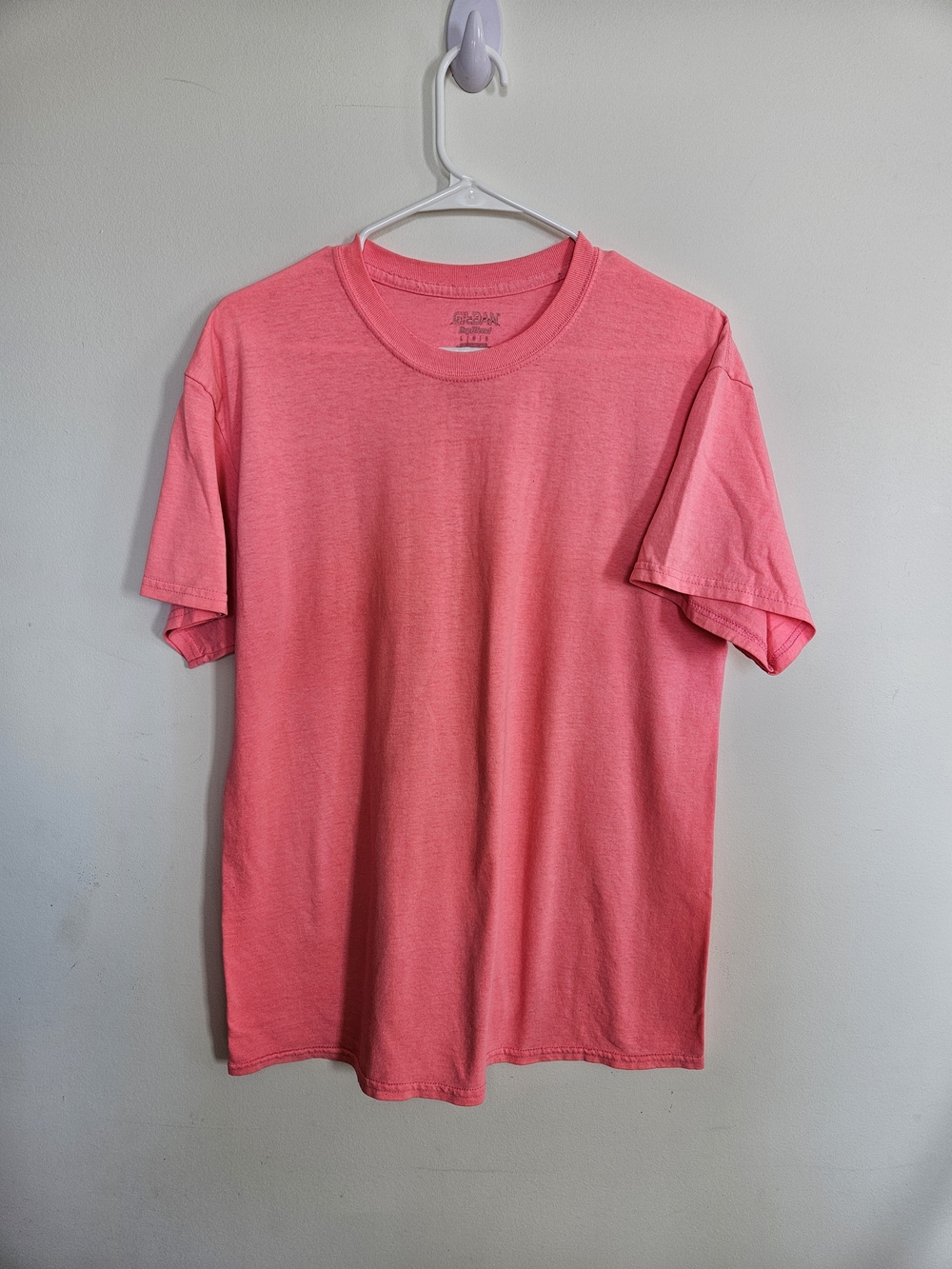 GILDAN DryBlend Coral Heather Pink T-Shirt Large Unisex Short Sleeve Soft🔥